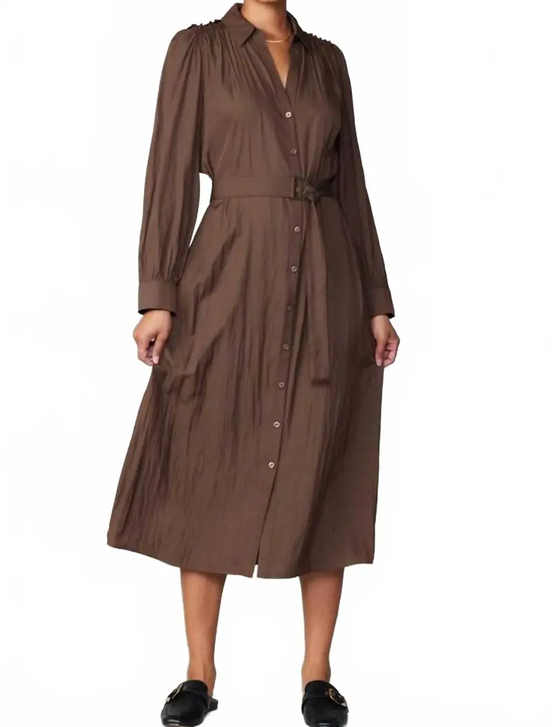 Larissa Midi Dress In Mocha 1