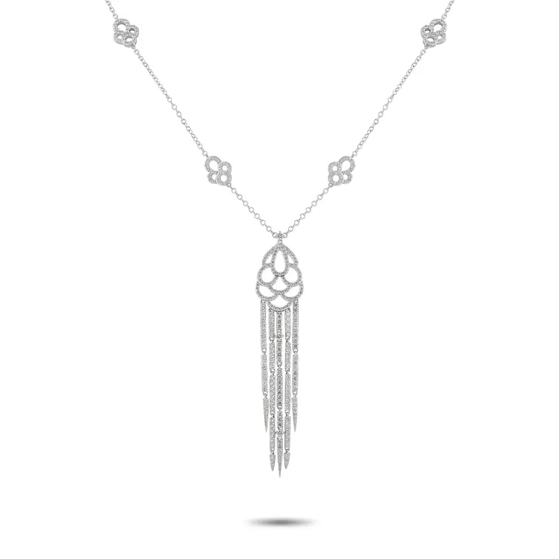 Lb Exclusive 18K White Gold 5.85Ct Diamond Pendant Necklace Mf21-040826 1