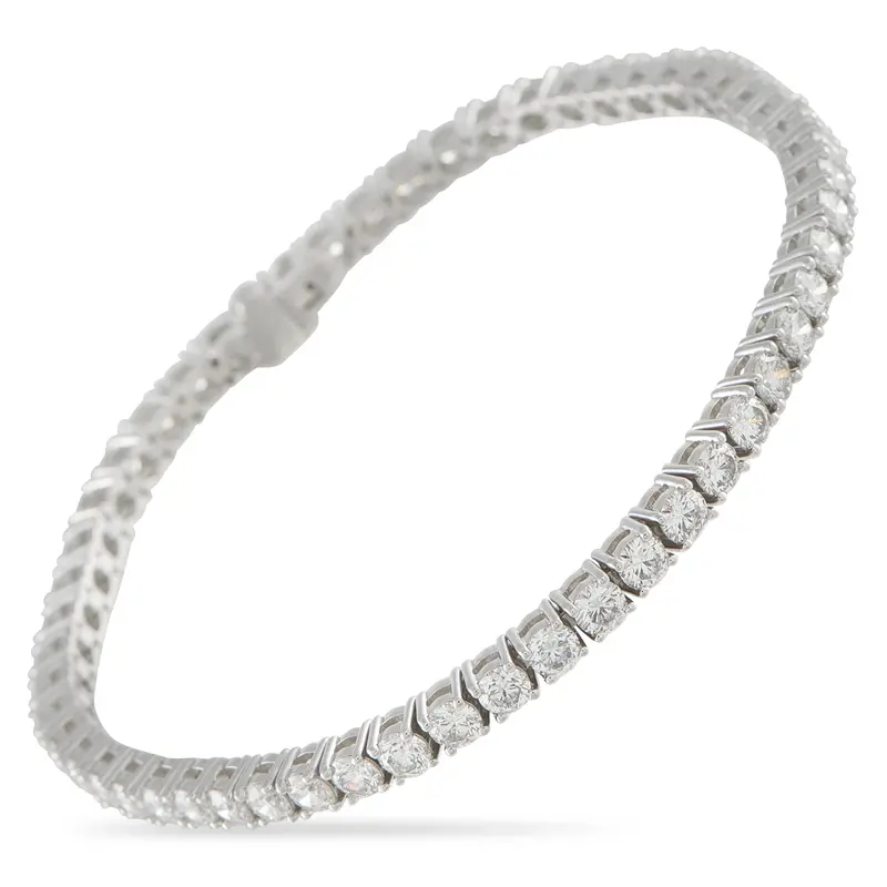 Lb Exclusive 18K White Gold 6.91Ct Diamond Tennis Bracelet Mf06-041526 1