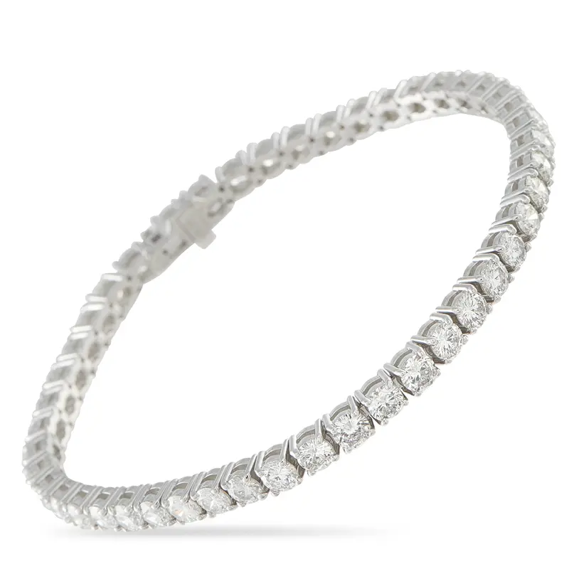 Lb Exclusive 18K White Gold 9.26Ct Diamond Tennis Bracelet Mf05-041526 1