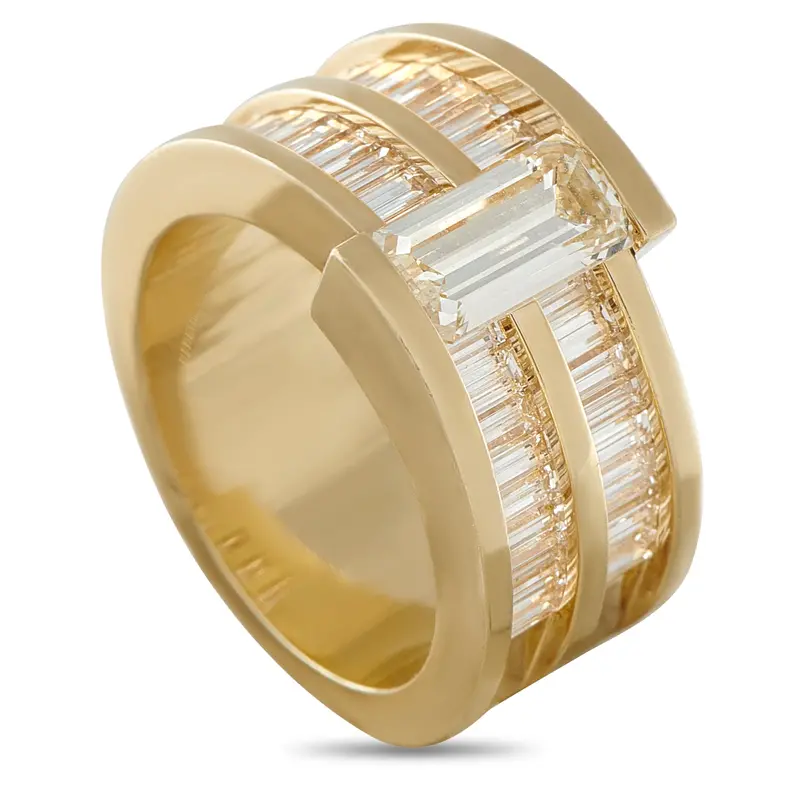 Lb Exclusive 18K Yellow Gold 3.29Ct Diamond Ring Mf04-041426 1