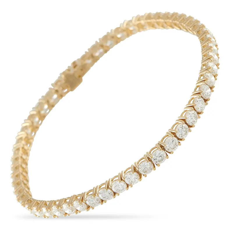 Lb Exclusive 18K Yellow Gold 8.44Ct Diamond Tennis Bracelet Mf08-041526 1