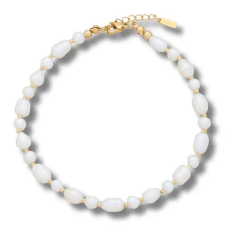 Leah Pearl Anklet 18K Yellow Gold 1