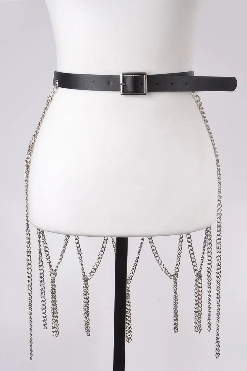 Leather Belt With Chain Skirt 1
