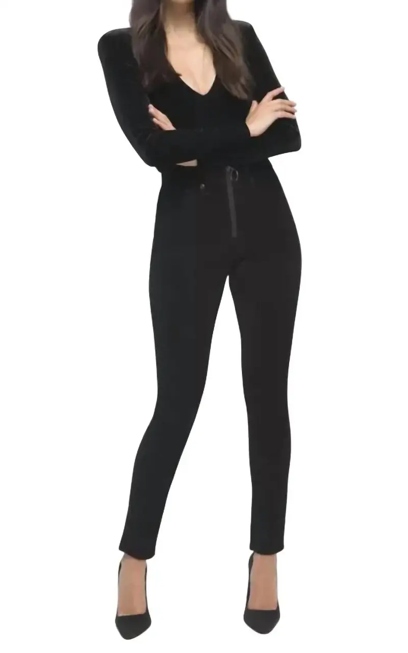 Legs Velvet Pants In Black 1