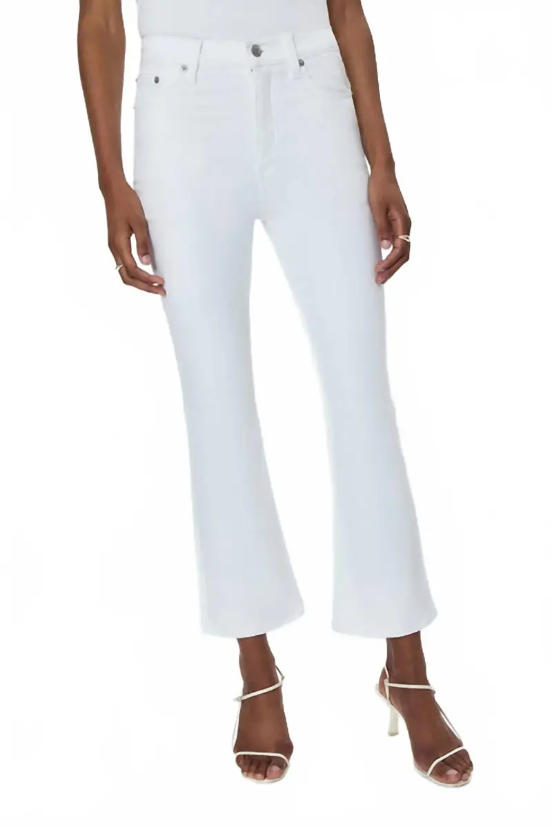 Lennon High Waist Ankle Bootcut Jeans In Vivid White 1