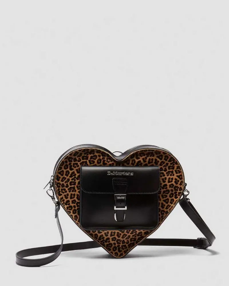Leopard Hair-On Kiev Leather Heart Shaped Bag 1