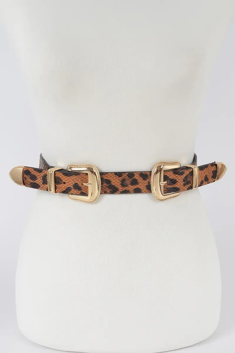 Leopard Three Pieces Metal Buckle Belt 1