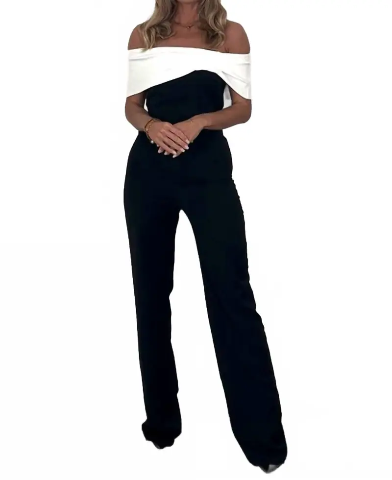 Lexi Off-Shoulder Jumpsuit In Monochrome 1