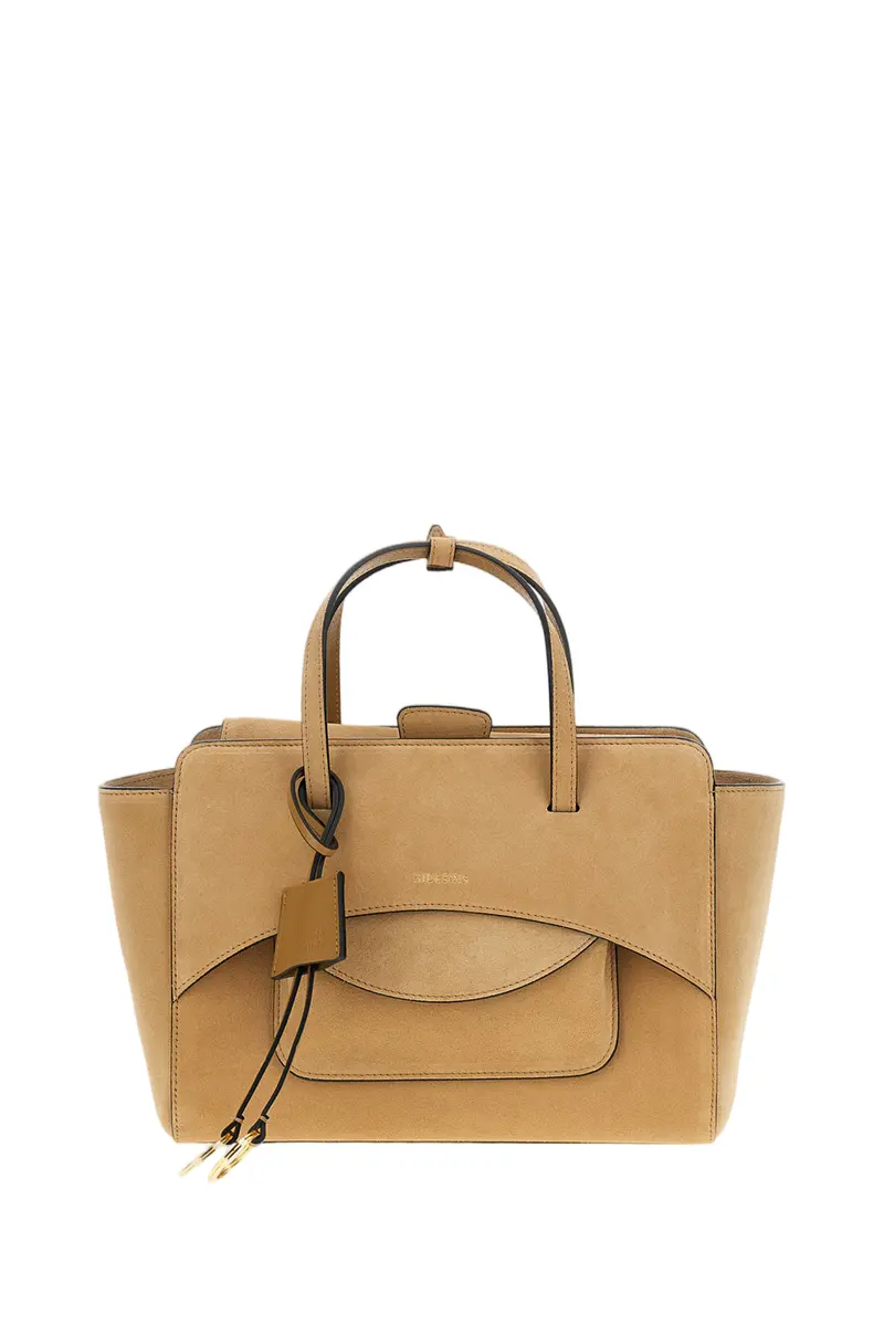 Light Brown Flap M Suede Shoulder Bag 1