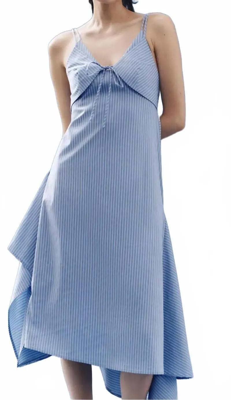 Lilith Ruffle Dress In Blue 1