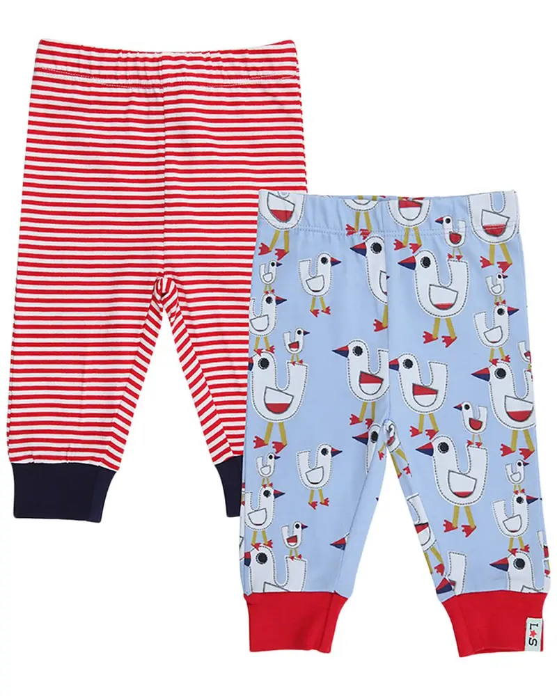 Lilly And Sid Sandy Seagull/Stripe Legging Set 1