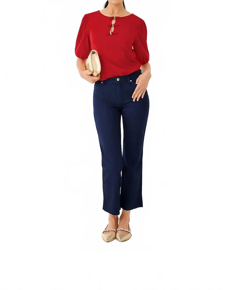Lindessa High Rise Crop Jeans In Dark Wash 1