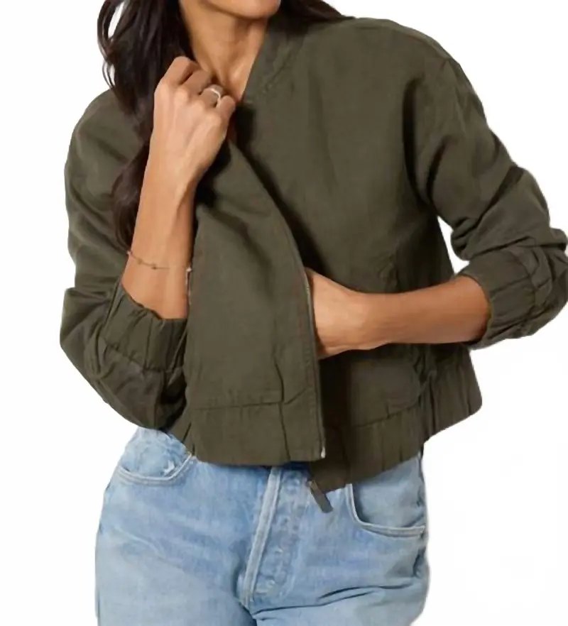 Linen Bomber Jacket - Plus In Kalamata 1