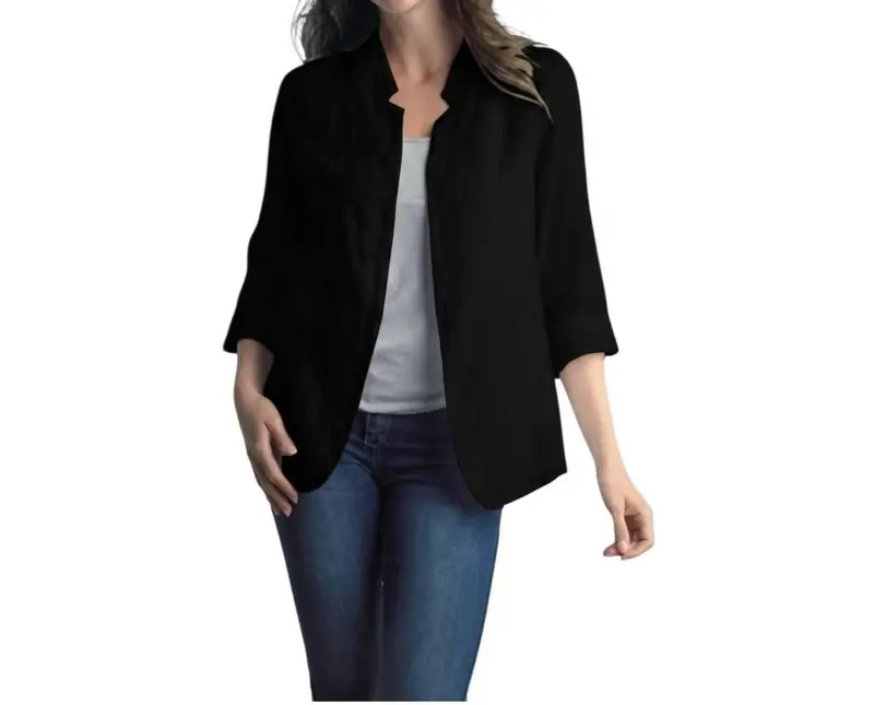 Linen Love Jacket In Black 1