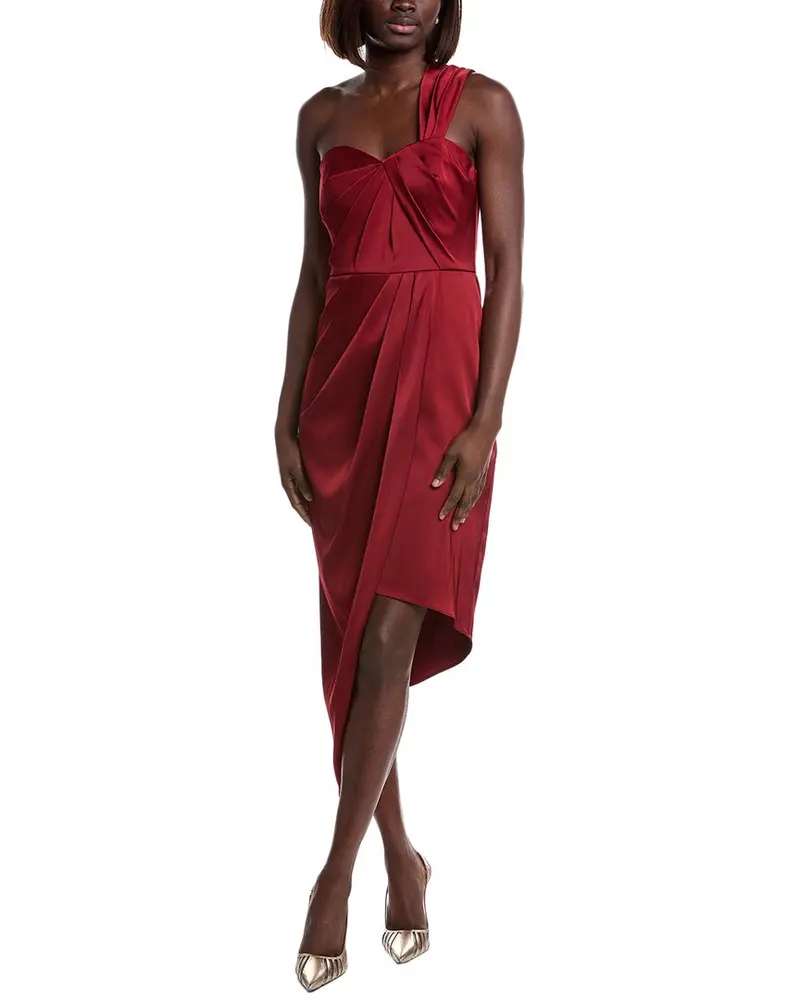 Liv Foster One-Shoulder Satin Midi Dress 1