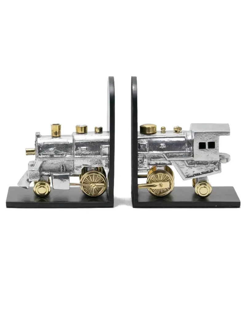 Locomotive Bookends In Black 1