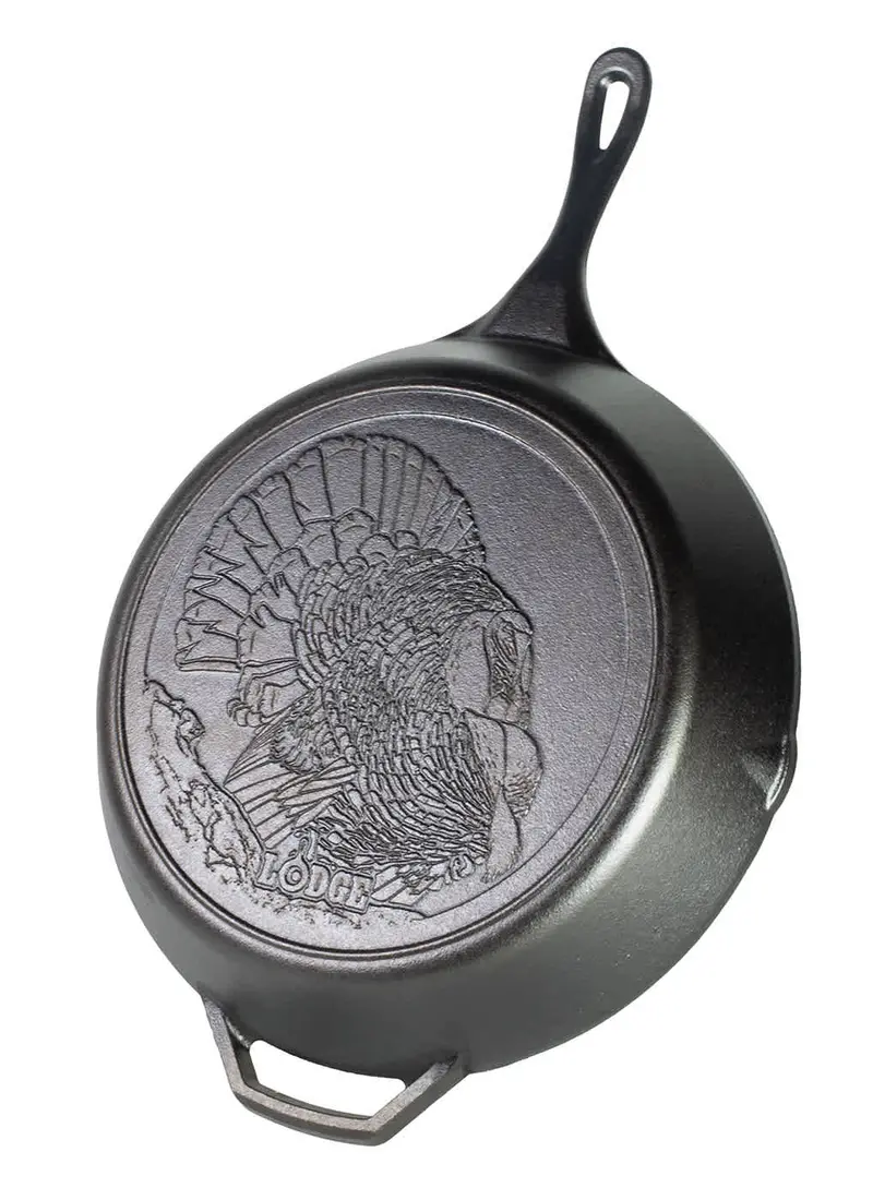 Lodge Cast Iron Wildlife Series 13.25 Inch Skillet, Turkey 1