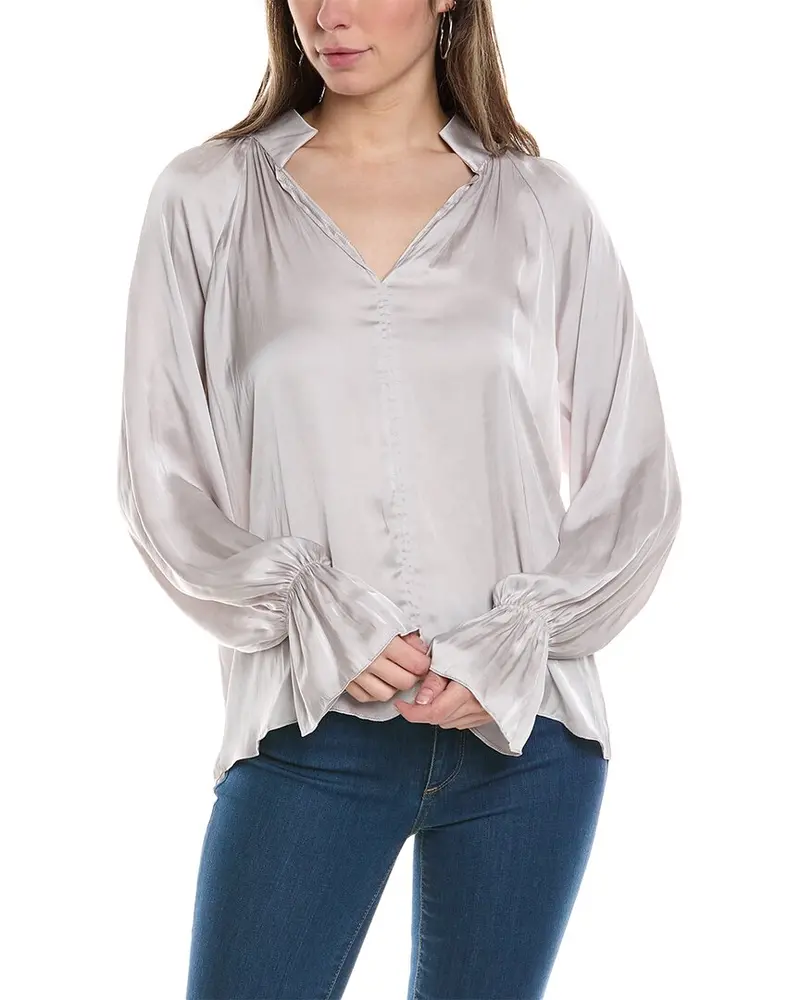 Lola & Sophie Vintage Satin Peasant Blouse 1