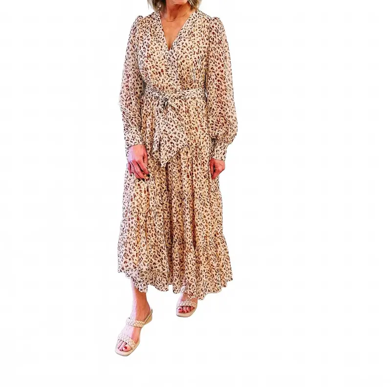 London Long Sleeve Dress In Multi Color 1