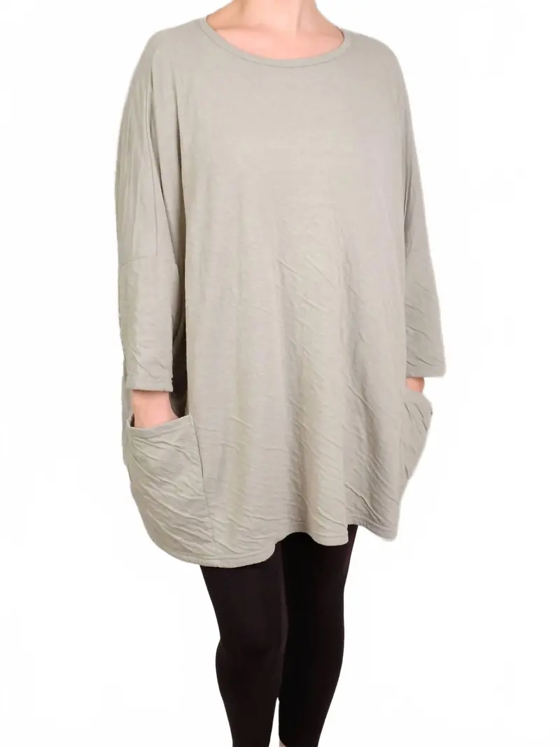 Long Sleeve Crew Pullover In Basalm Green 1