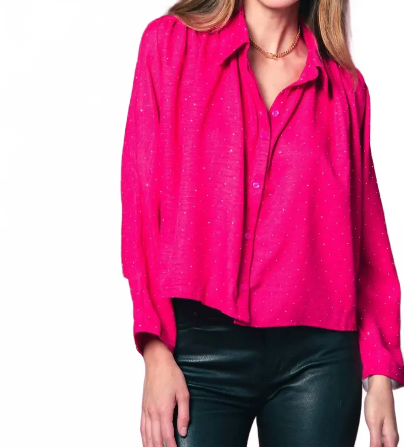 Long Sleeve Hayden Shirt In Hot Pink 1