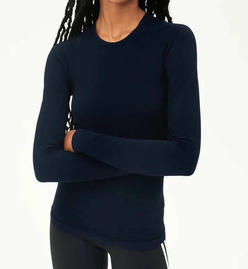 Loren Seamless Long Sleeve Tee In Indigo 1