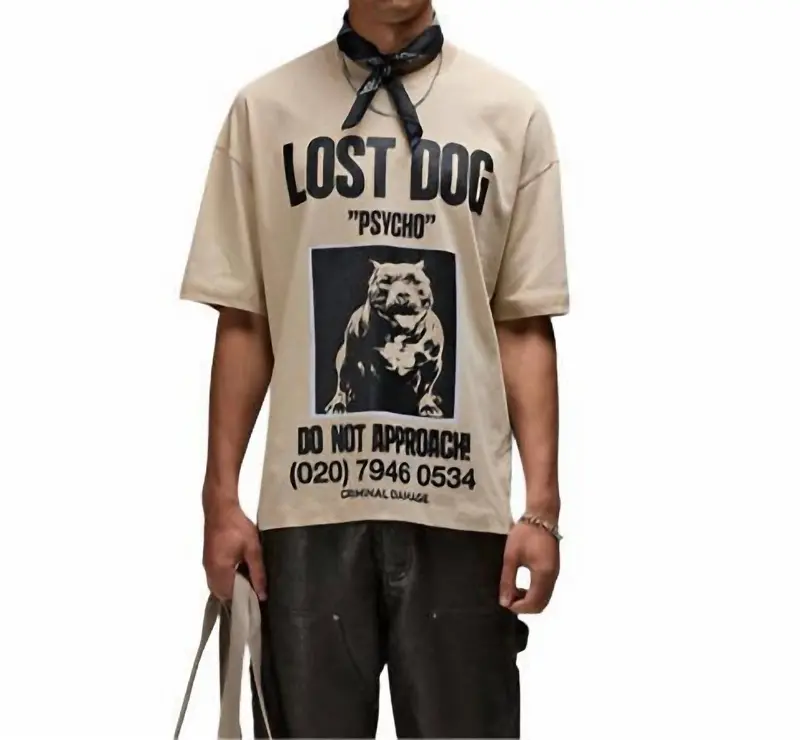 Lost Dog T-Shirt In Stone 1