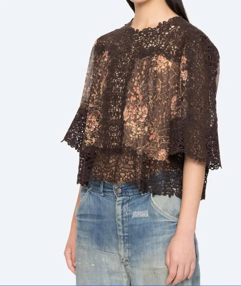Luisa Print Top In Brown 1