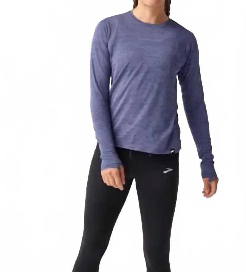 Luxe Long Sleeve Top In Heather Nightshadow 1