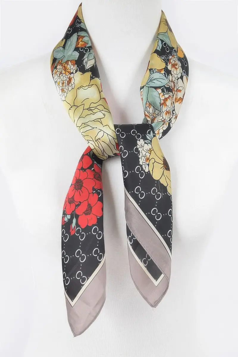 Luxe Multi Print Silk Scarf 1