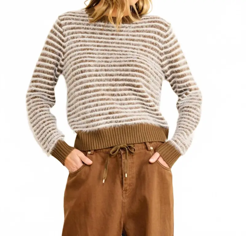 Lyon Crewneck Sweater In Olive 1