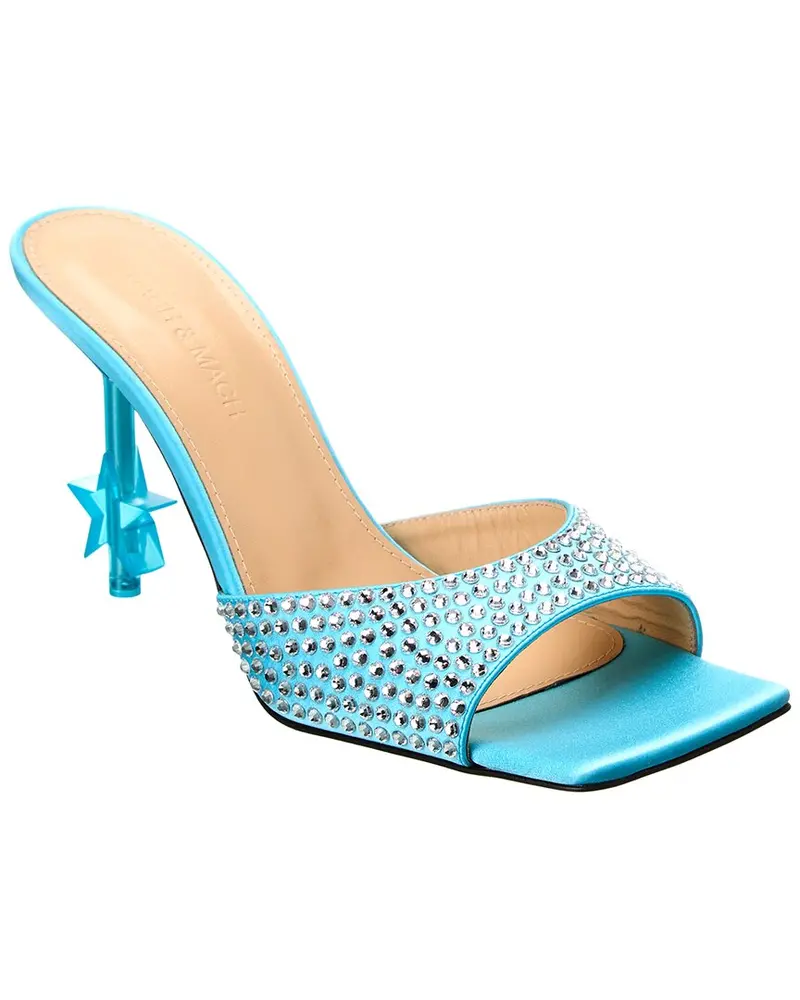 Mach & Mach Crystal-Embellished Star Satin Mule 1