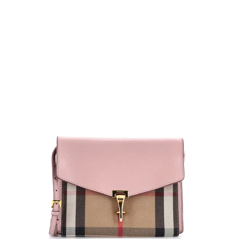 Macken Crossbody Bag Leather And House Check Canvas Small 1