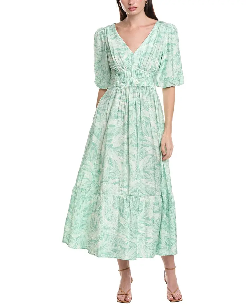 Maison Tara Printed Marrakesh Short Sleeve Midi Dress 1
