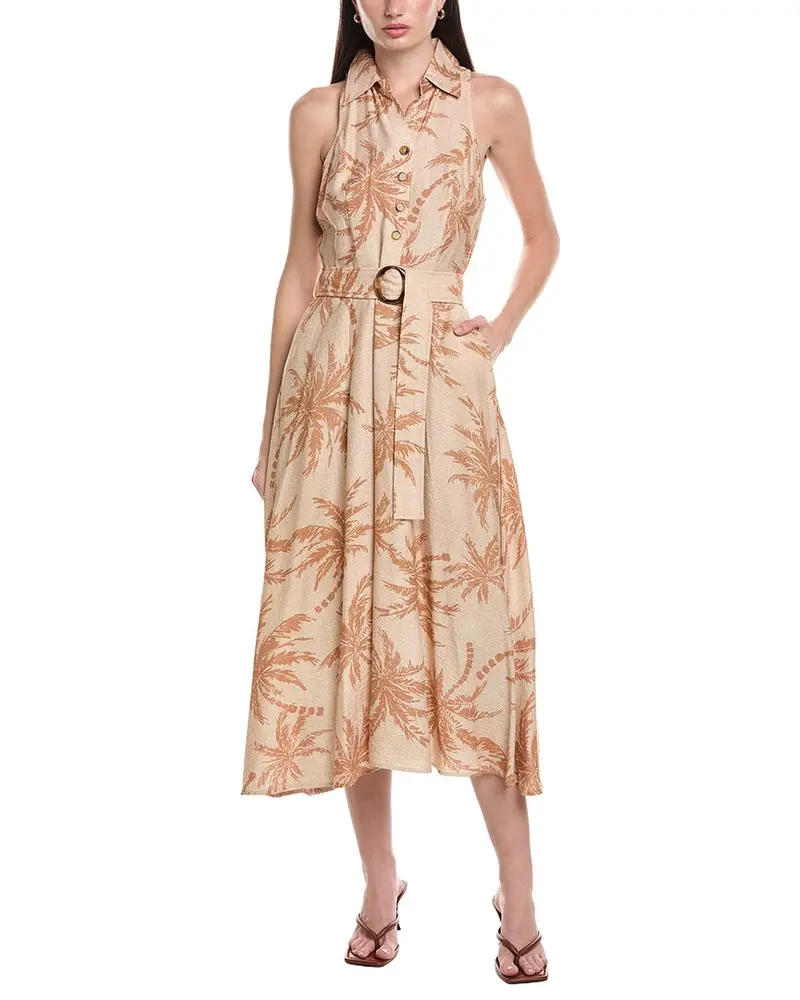 Maison Tara Printed Stone Sleeveless Midi Dress 1