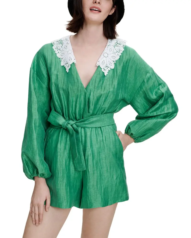 Maje Linen-Blend Romper 1