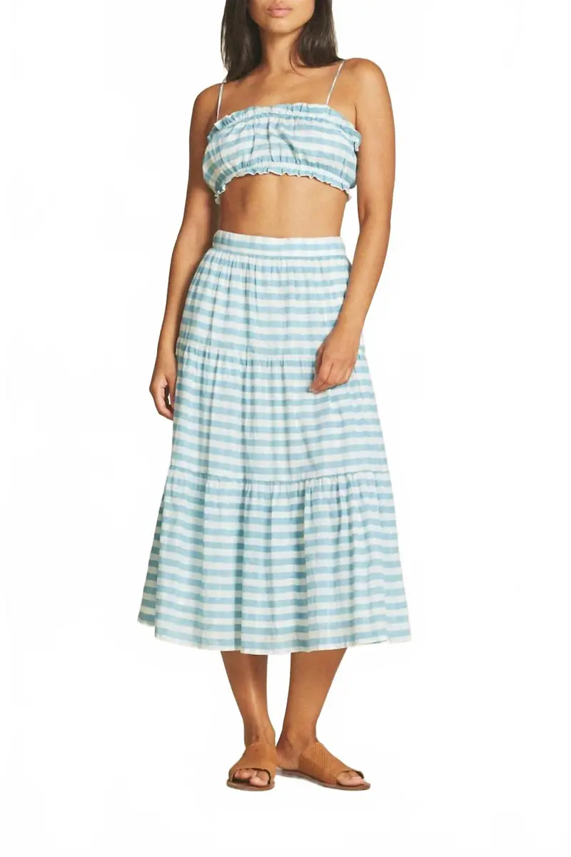 Makena Midi Skirt In Navagio Gingham 1