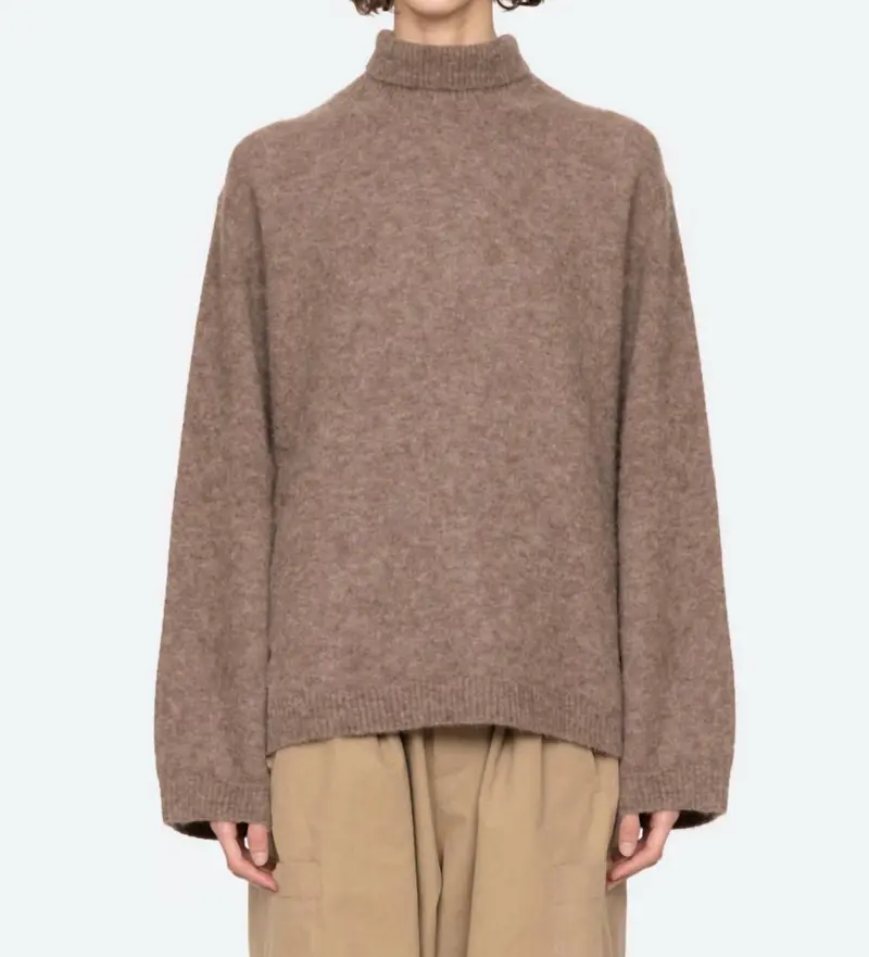 Mallory Turtleneck Sweater In Camel Multi 1