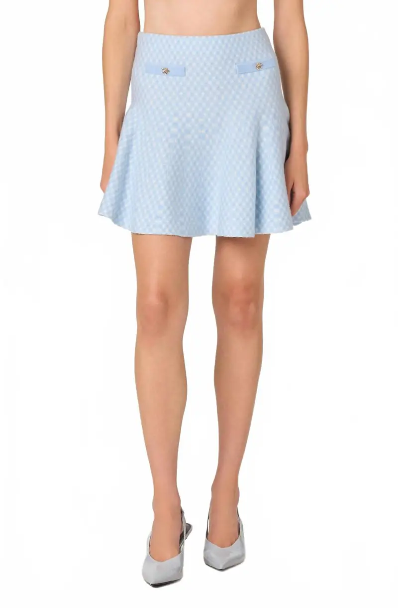 Malvie Sweater Skirt In Lue Plaid 1