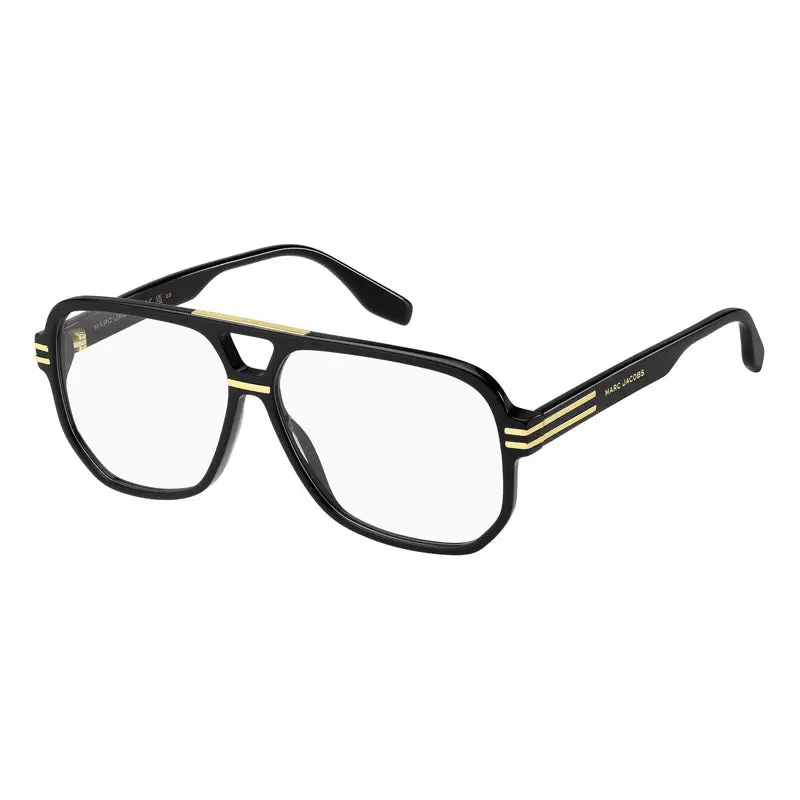 Marc Jacobs Eyeglasses Square Full Rim, Black Frame And Clear Demo Lenses Lens Marc718080700 1