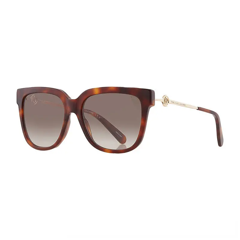 Marc Jacobs Sunglasses Square Full Rim, Havana/Gold Frame And Brown Gradient Lens Marc580/S005lha 1