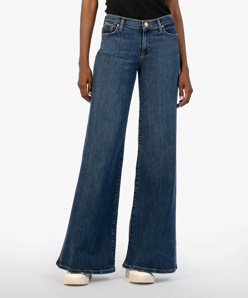 Margo Mid Rise Wide Leg Jeans In Quality Wash 1