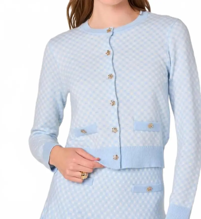 Marian Cardigan In Blue Plaid 1