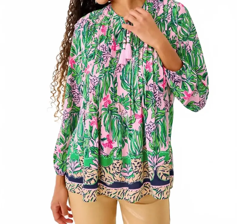 Marilina Tunic Top In Conch Shell Pink Roaring With Joy 1