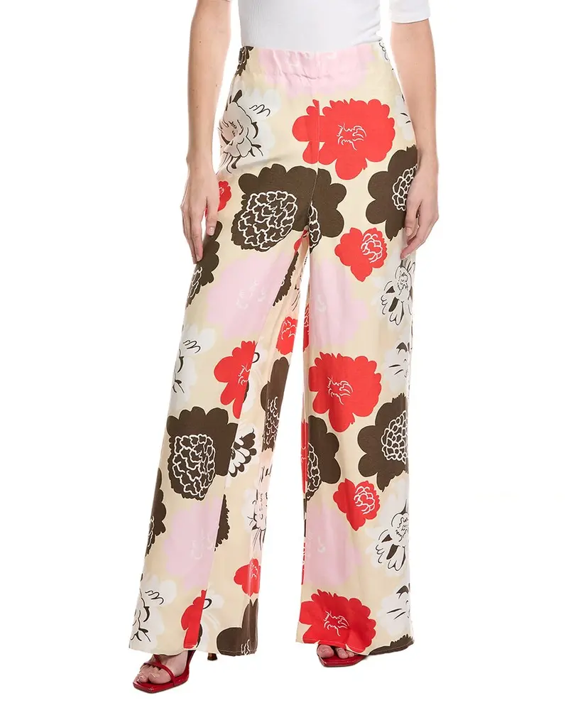 Marimekko Muotti Pioni Linen-Blend Pant 1