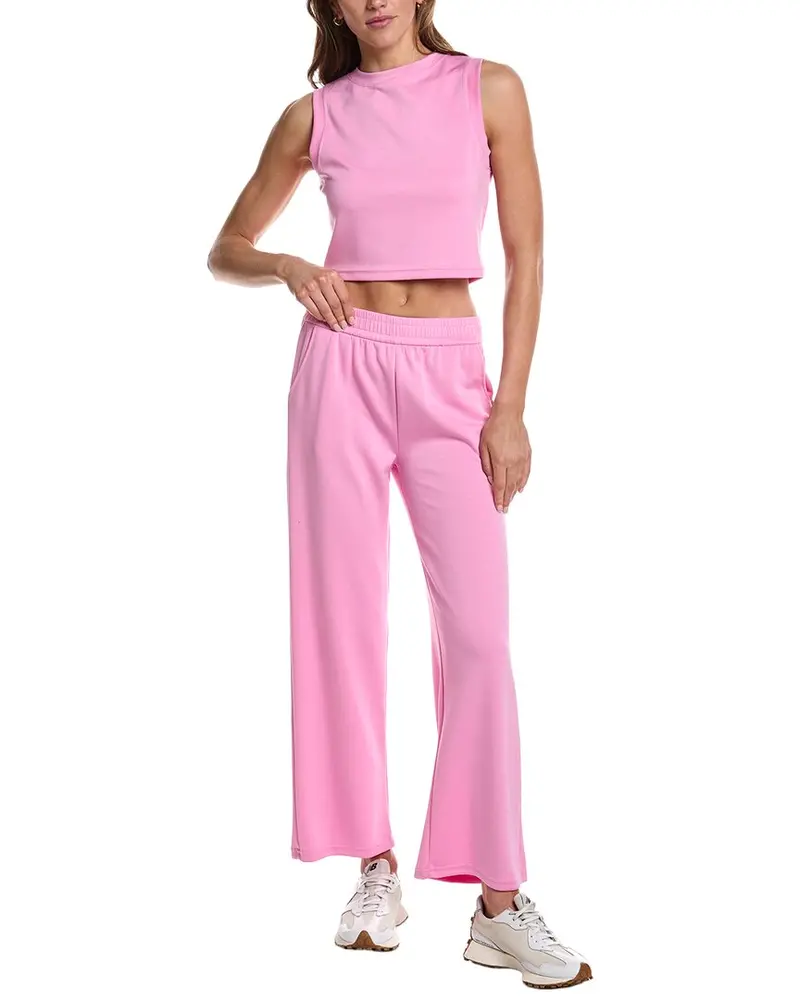 Marion 29In 2Pc Crop Tank & Wide Leg Pant Lounge Set 1
