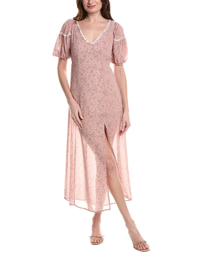 Marion Lace-Trim Midi Dress 1