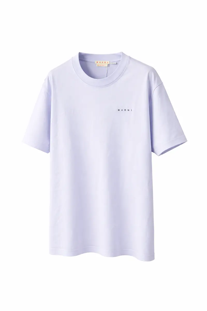 Marni Organic Cotton Certified Logo T-Shirt - Illusion Blue 1