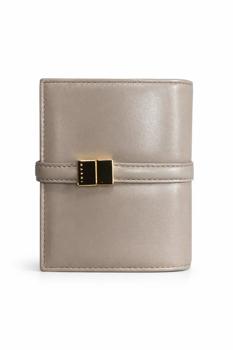 Marni Prisma Billfold Leather Wallet - Cork Beige 1